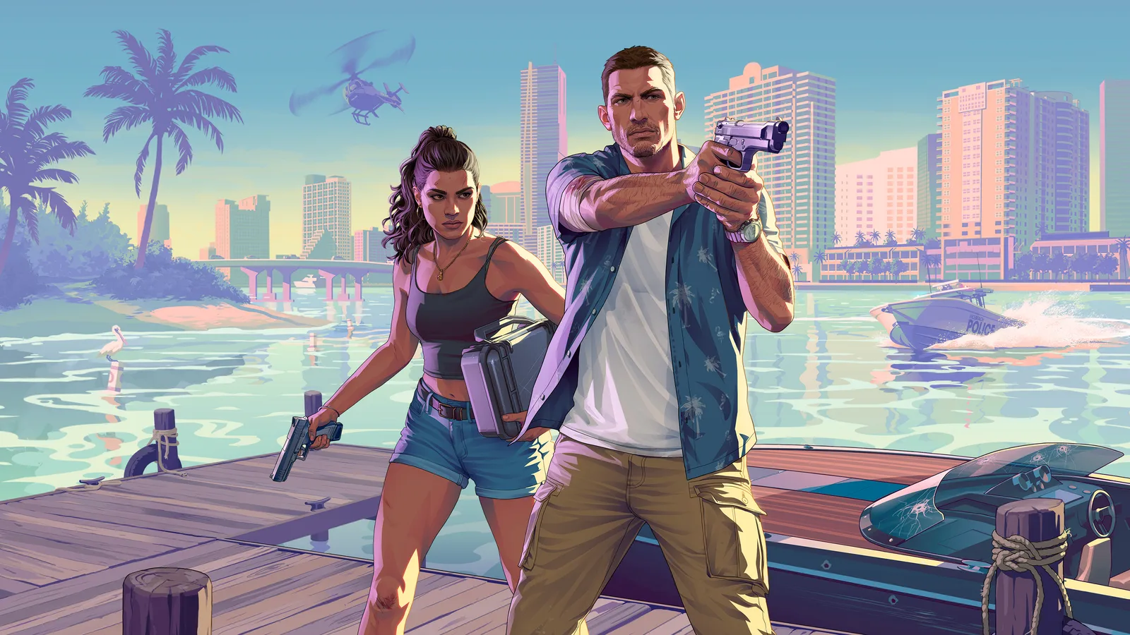 Key art from the second Grand Theft Auto VI trailer