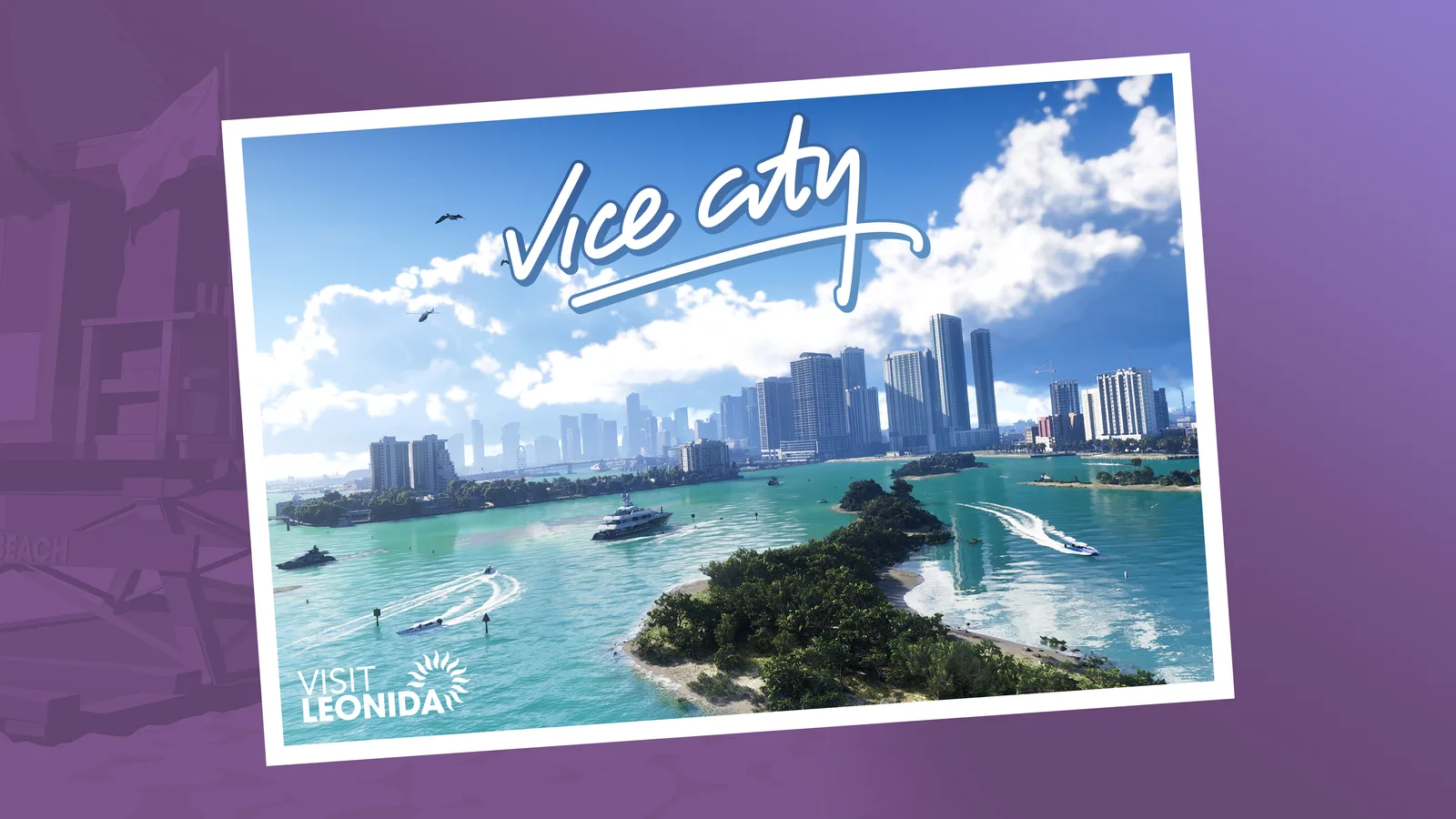 Vice City postcard artwork for Grand Theft Auto VI