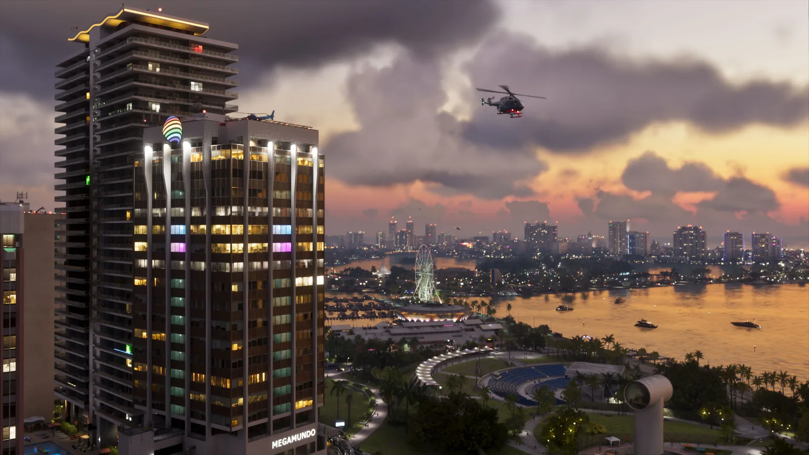 In game screenshot of Vice City in Grand Theft Auto VI