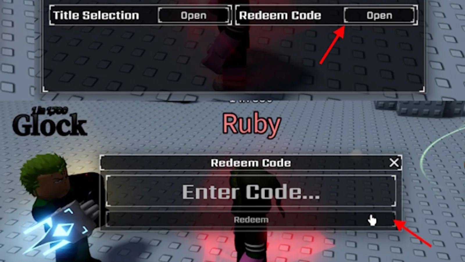 The Sol's RNG Settings menu open to the Miscellaneous tab, with the Redeem Code box and Enter Code field highlighted