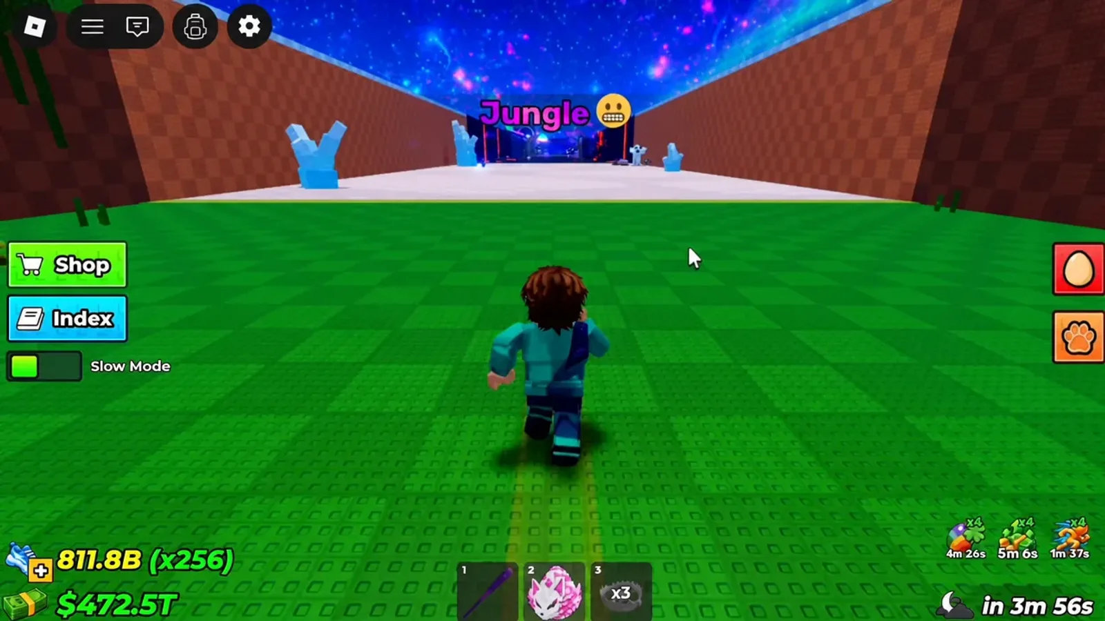 Steal an Egg HUD showing the gated entrance to the Jungle biome